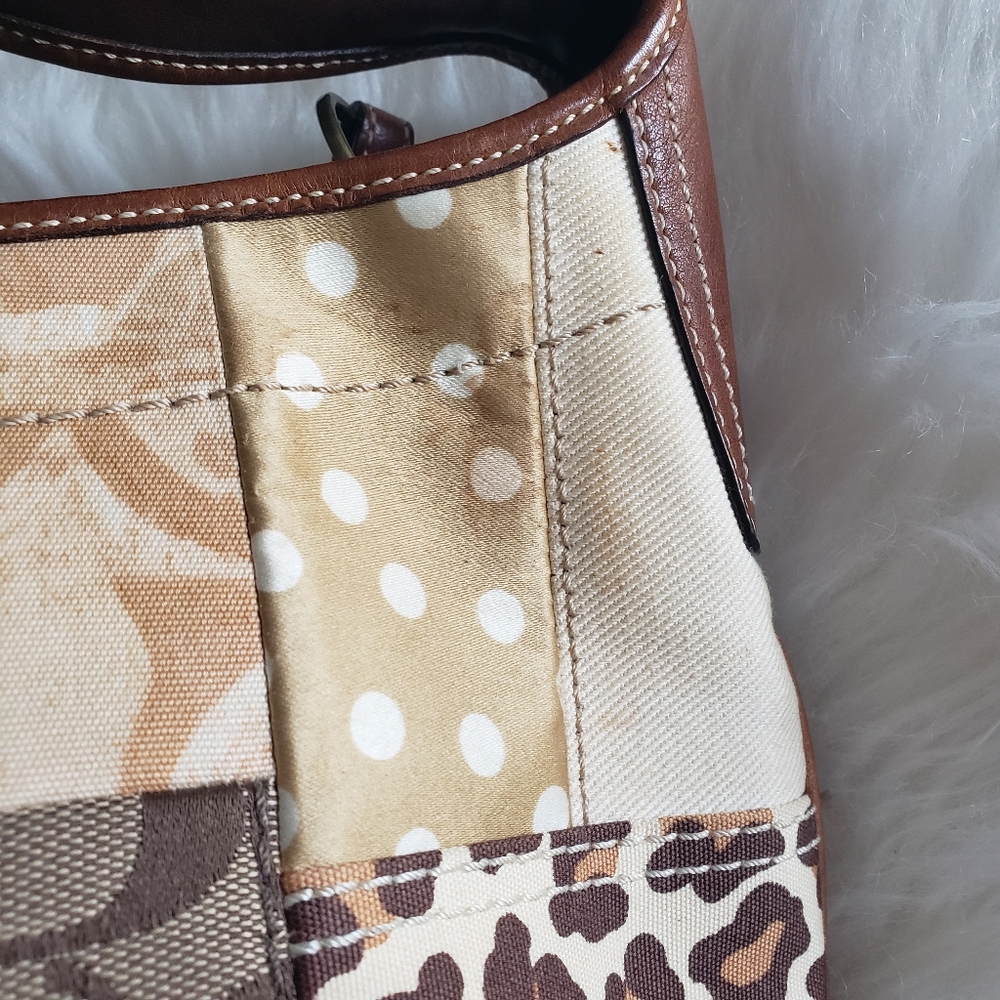 Vintage Multi Pattern Coach Patchwork Handbag Purse - Picture 12 of 13